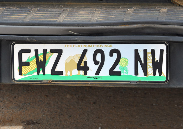 License plate of the North West Province, South Africa
