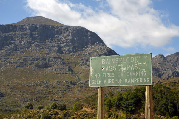 Bainskloof Pass - no fires of camping
