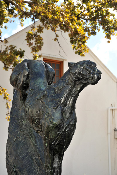 Cheetah sculpture, Dorp Str at Meul Straat, Stellenbosch