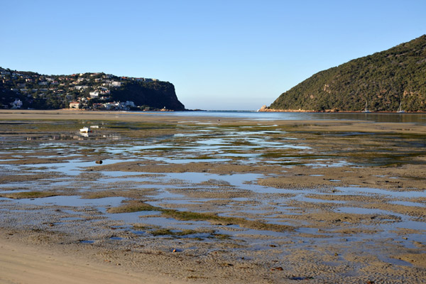 Low tide view of Knysna Heads from Leisure Island