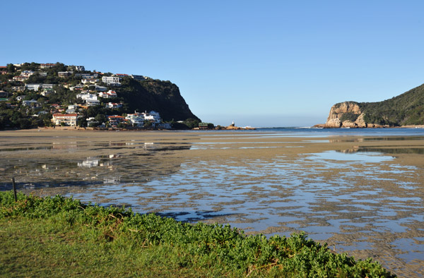 Knysna Heads from Leisure Island at low tide