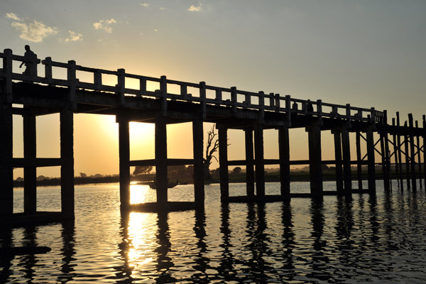 U Bein Teak Bridge, Amarapura, at sunset