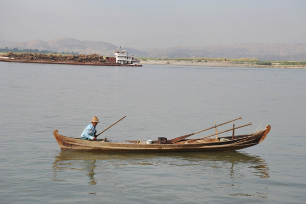 In the dry season, the Irrawaddy is wide but shallow in places