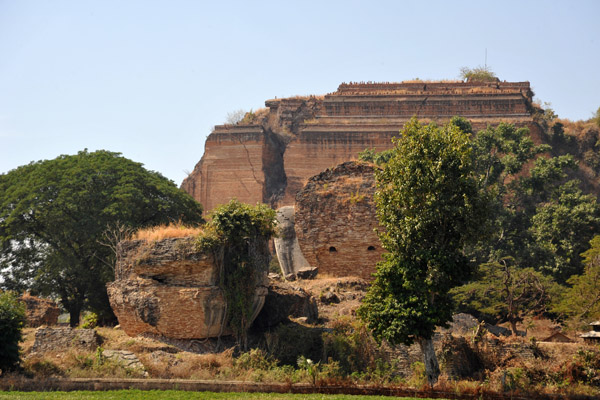 The ruins of the incomplete pagoda of Mingun seen from the river