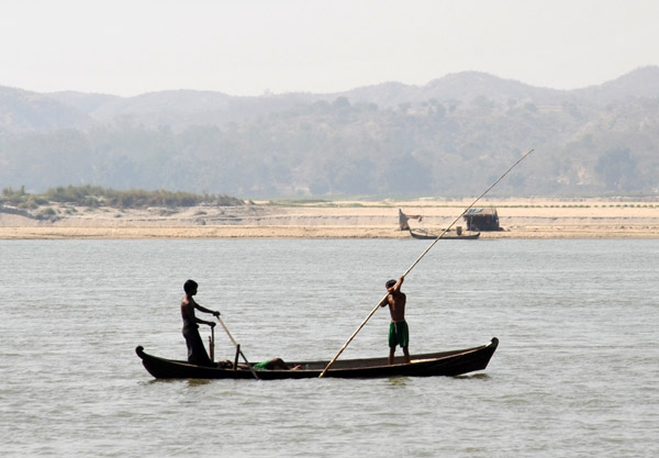 Small boat on the Irrawaddy River