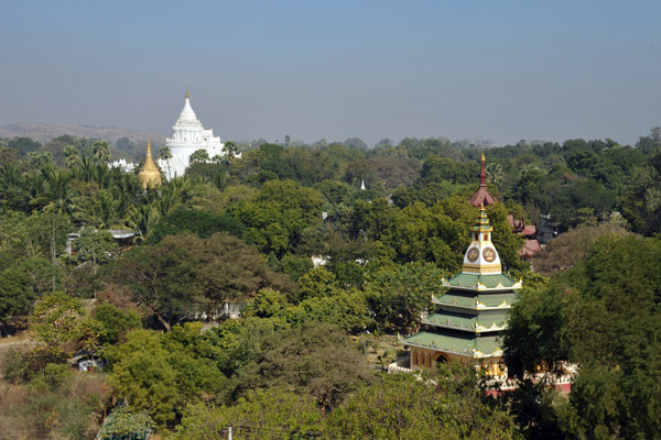 Molmi Paya and Hsinbyume Paya rising above the trees