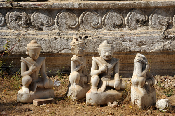 Seemingly discarded statues around Hsinbyume Paya, Mingun