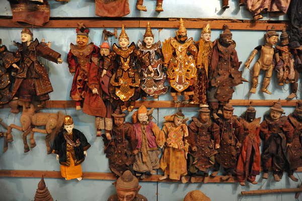 Hand-made Burmese puppets