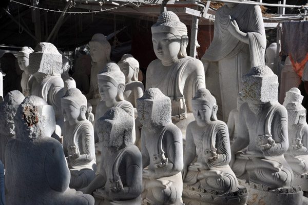 Mandalay Buddhas in various states of completion