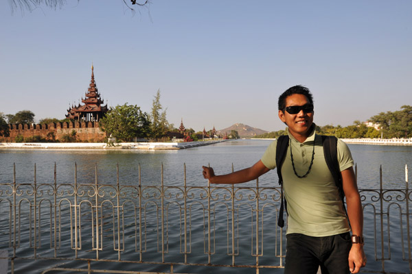 Dennis along the moat of Mandalay Palace