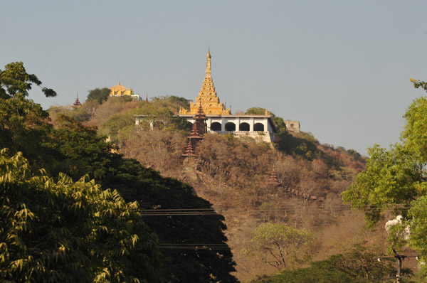 Mandalay Hill rising 230m above the city