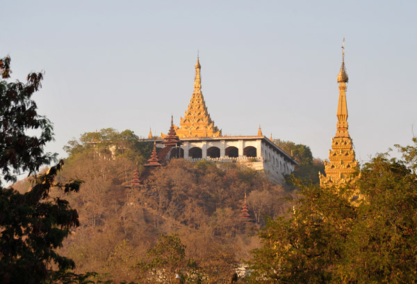Shrines half way up Mandalay Hill