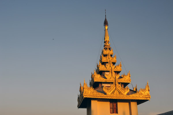 Temple-style roof at the top of the elevator shaft, Sutaungpyai Pagoda