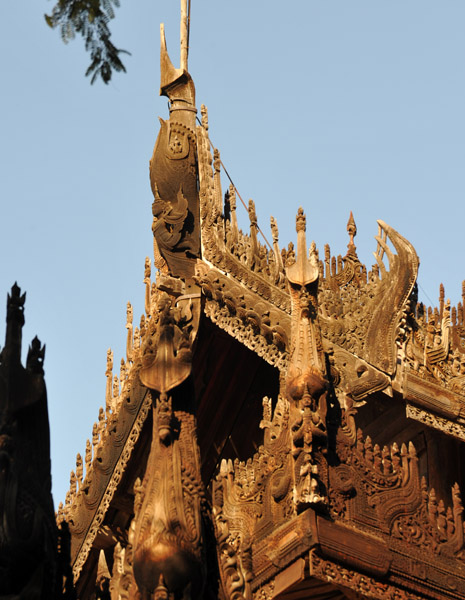Teak carvings of the Golden Palace Monastery, Mandalay