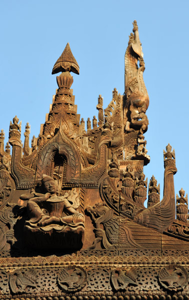 Fine wooden details of the Golden Palace Monastery