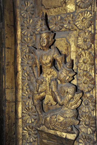 Detail of a door carving, Golden Palace Monastery