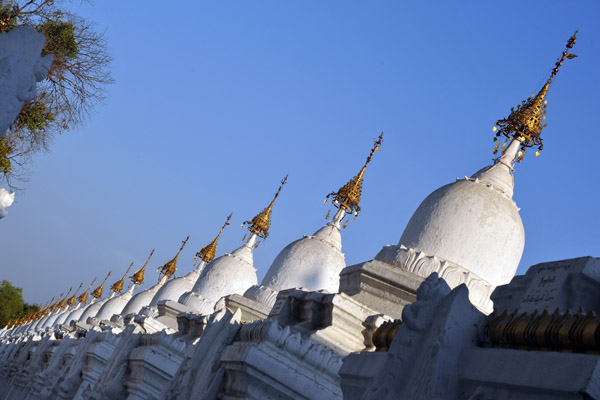 Some of the 729 stupas housing the marble slabs of the Tripitaka, Mandalay