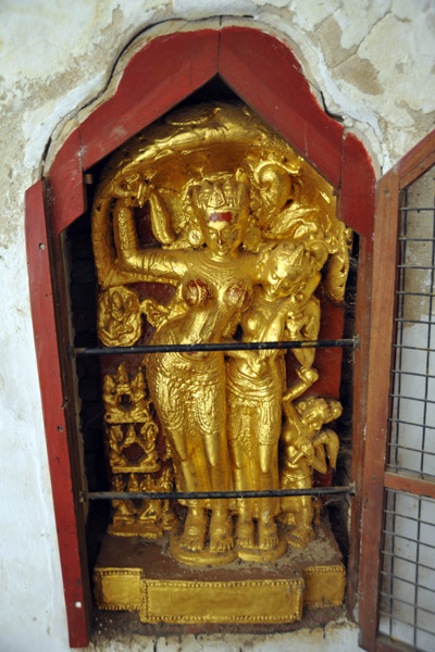 Sculpture of the Nativity at Lumbini (Birth of Buddha) in a niche off the southern entrance hall