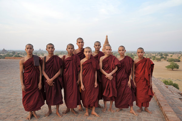 A group of monks at Pyathada Paya, Bagan
