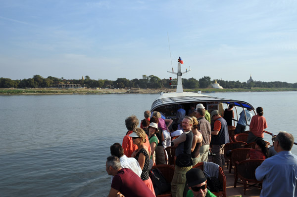Malikha ferry arriving at Bagan around 10 hours after departing Mandalay