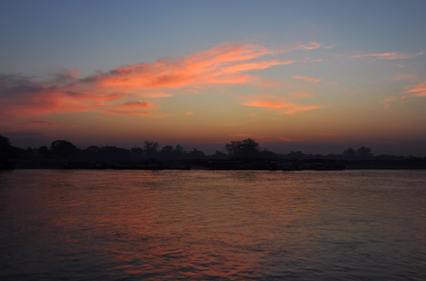 Dawn over the Irrawaddy River as we sail away from Mandalay