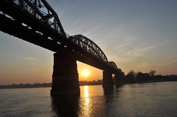 Ava Bridge at sunrise, Irrawaddy River