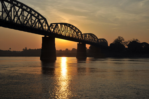 Ava Bridge at sunrise, Irrawaddy River