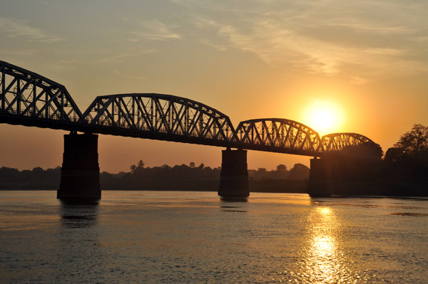 Ava Bridge at sunrise, Irrawaddy River