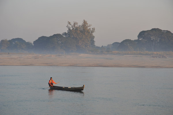 Small boat on the Irrawaddy River