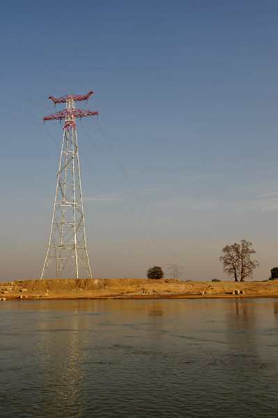Power lines crossing the Irrawaddy