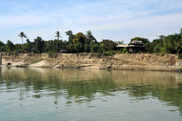 Sand cliffs on the banks of the Irrawaddy River