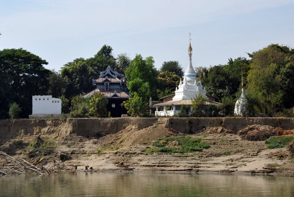Temple and stupa along the Irrawaddy River