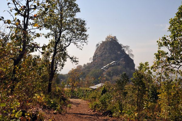 Mt Popa - the remains of an ancient volcano 45 km southeast of Bagan