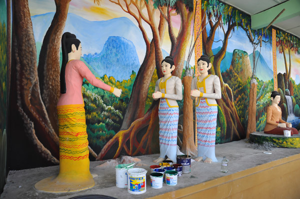 New shrine along the steps up Popa Taung Kalat