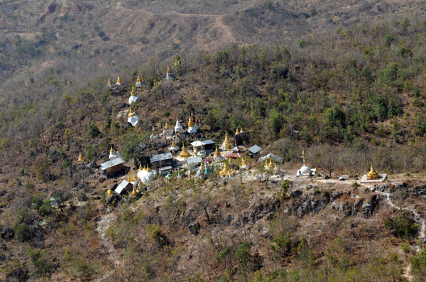 Dozens of small stupas to the west of Popa Taung Kalat