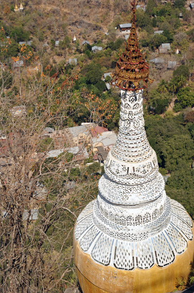 Looking down at a stupa
