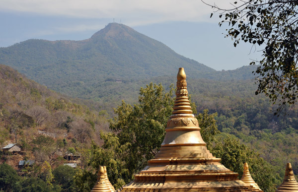 Pagoda with the summit of Mt. Popa