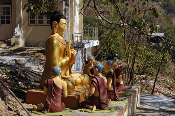 Buddha teaching five monks, Mt. Popa
