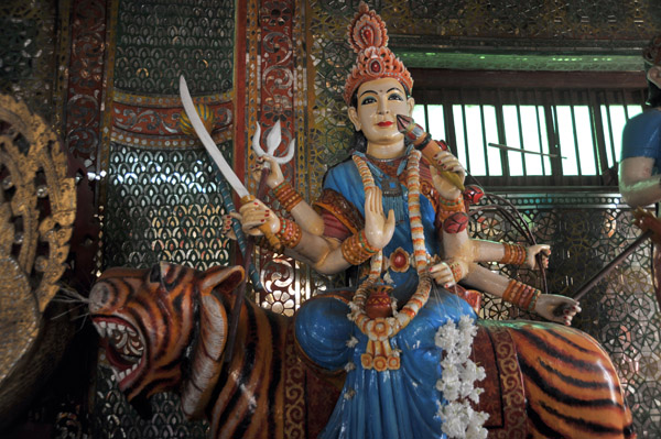 Nat resembling a Hindu deity riding a tiger, Nat (spirit), Mahagiri Shrine, Mt. Popa