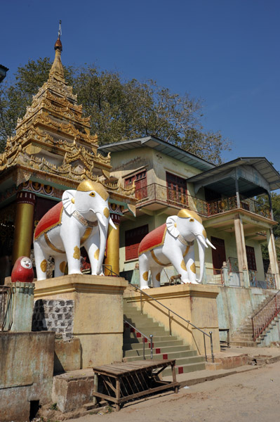 Base of the steps leading to Popa Taung Kalat Monastery, Mt. Popa Village