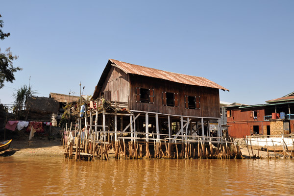 Stilt house on the banks of the Nan Chaung Canal, Nyaung Shwe