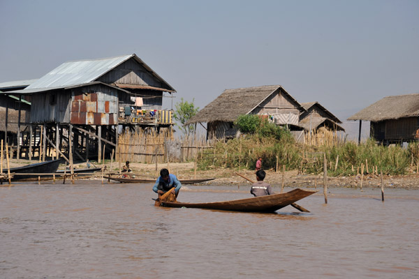 Small boat typical of Inle Lake