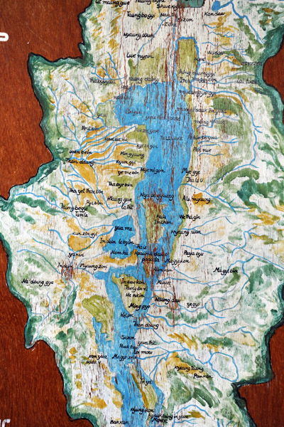 Map of the northern half of Inle Lake