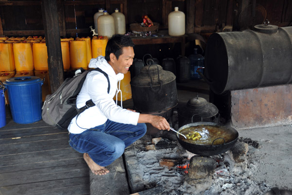 Dennin in the monastery kitchen