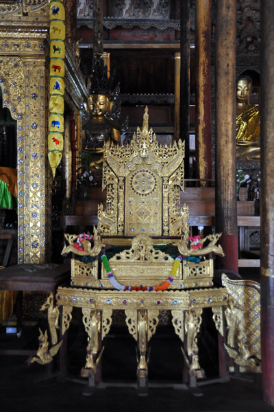 Throne, Ngaphechaung Monastery, Inle Lake