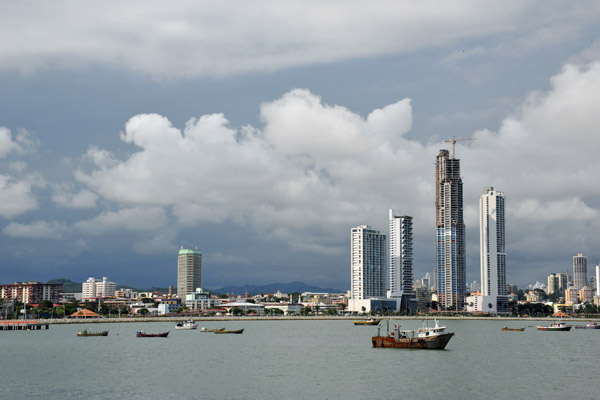 Dark clouds over Panama City
