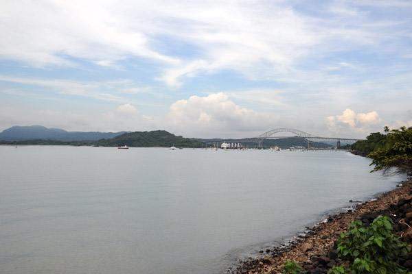 The approach to the Panama Canal from the Pacific side