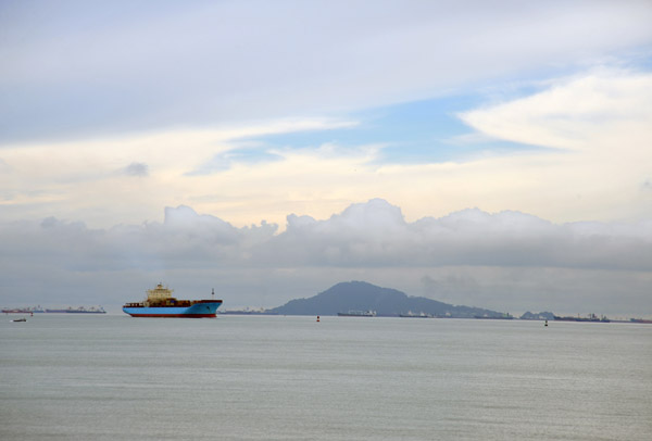 Container ship approaching the Panama Canal