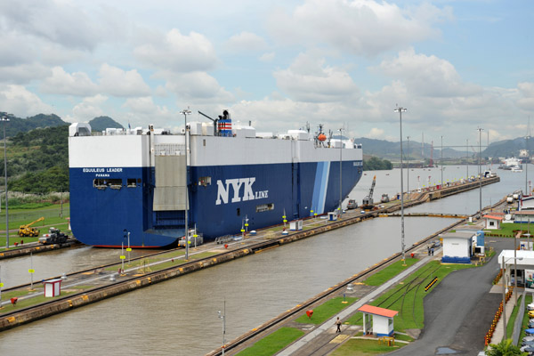 The Equuleus Leader (199m, 61804 tons) of the NYK Line transiting the Panama Canal