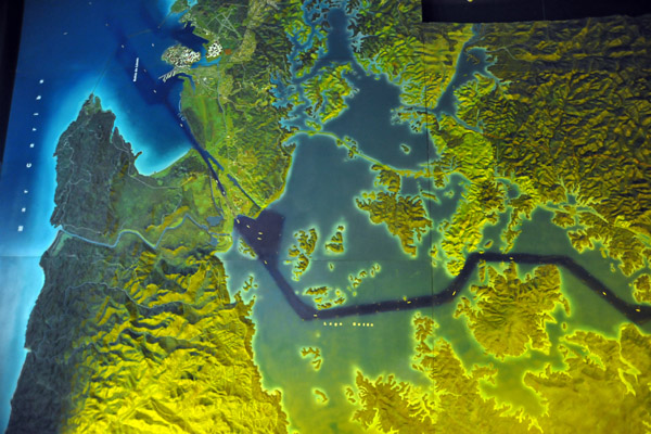 Model of the Panama Canal - Caribbean side and Gatun Lake